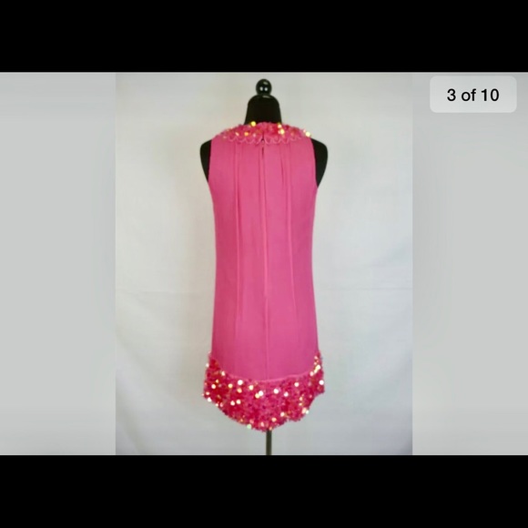 NWT BETSEY JOHNSON HOT PINK/ SEQUIN DRESS - Picture 3 of 7